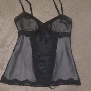 The Limited Black Chemise with Sheer Panels
